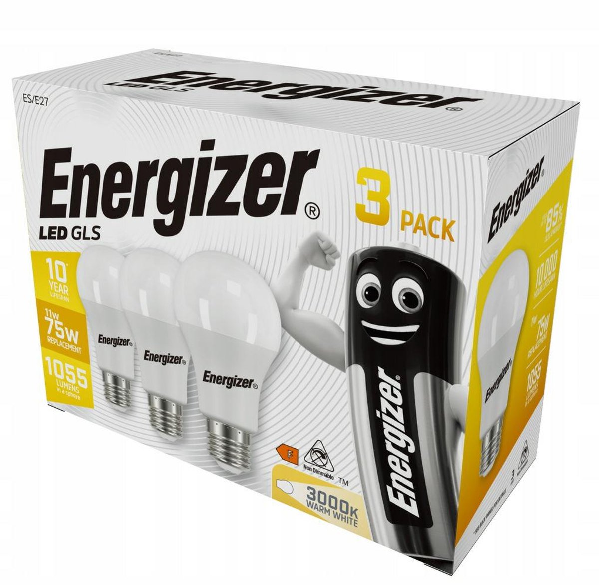 Série Energizer - lampe LED - 11w (équivalent 75w) - e27 - blanc chaud - 1055lm