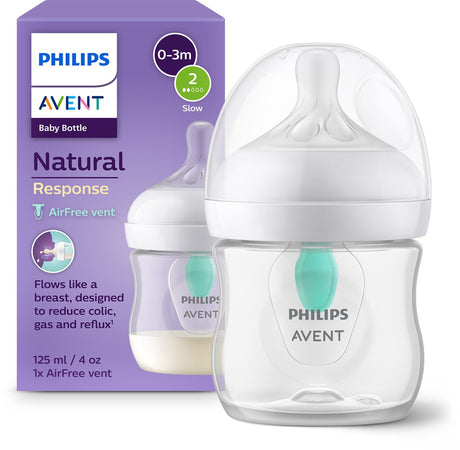 Philips avent biberon réponse naturelle 125 ml - débit 2 - anti-colique - 1 biberon - nouveau-né - scy670 01