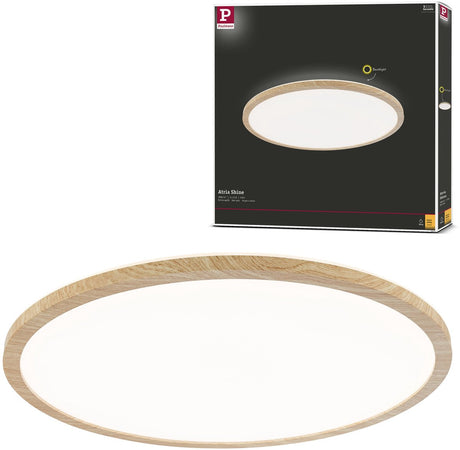 Paulmann panneau LED atria brille rétroéclairage ip44 rond 420 mm 22w 2300lm 3000k aspect bois