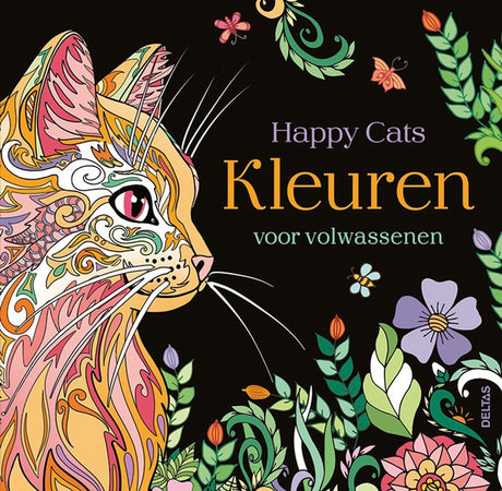 Deltas chats heureux - coloriage pour adultes