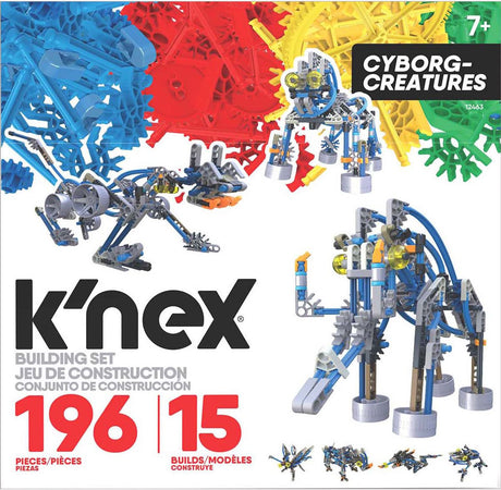 Jeu de construction K'nex créatures cyborg - 15 modèles - 196 pièces - jouets vocaux.