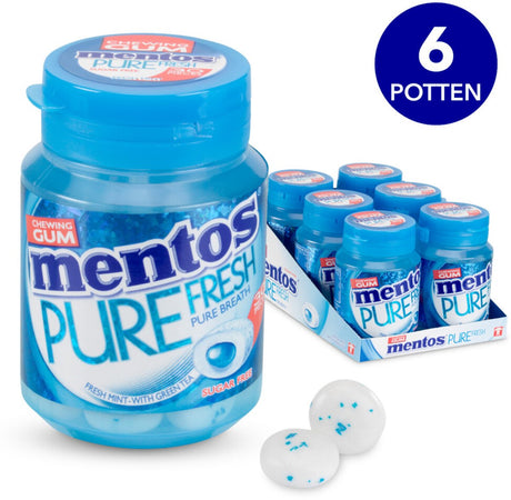 Mentos gum pure menthe fraîche - chewing-gum - sans sucre - 1x6 pièces