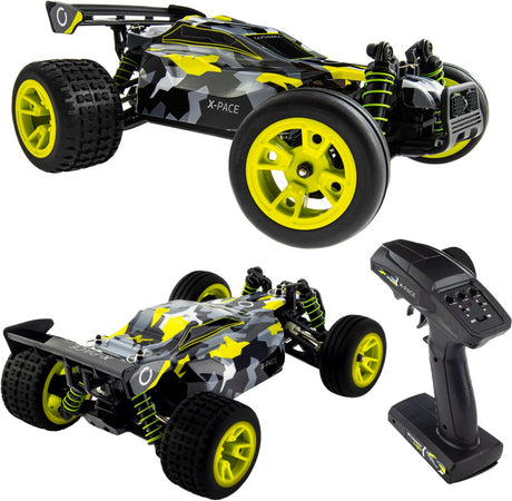 Overmax x-pace - voiture contrôlable - 2 batteries - 30 km h - 4x4 - 1:18 - portée 100m - suspension indépendante - LED - voiture rc tout-terrain adultes enfants - voiture télécommandée pour l'extérieur