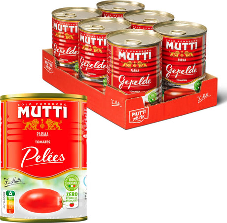 Mutti pelati tomates pelées zrp - 6 boîtes x 400 grammes
