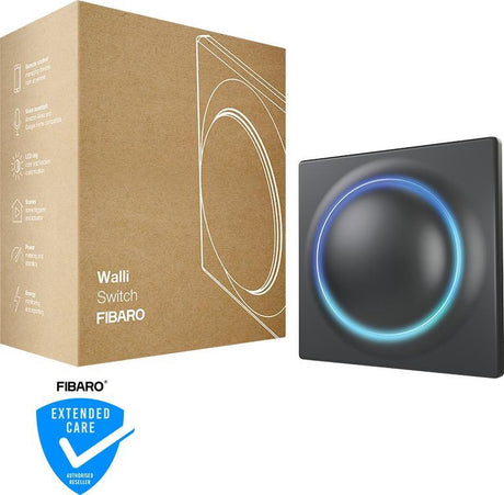 Interrupteur Fibaro walli - anthracite - interrupteur intégré intelligent - z-wave plus