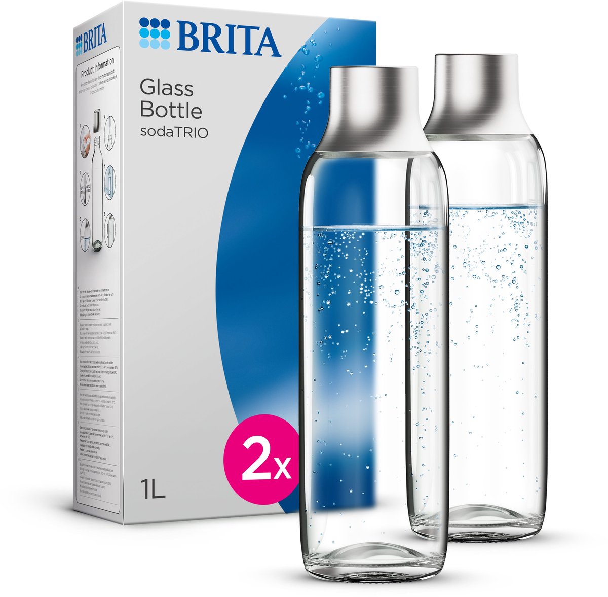 Brita - soda trio - soda - bouteille en verre - accessoire pour machine à soda 2-pack