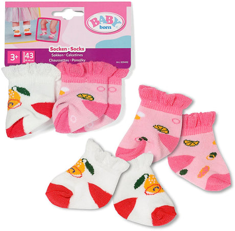 Ensemble de chaussettes Baby Born vêtements de poupée 2 paires 43 cm multicolore.
