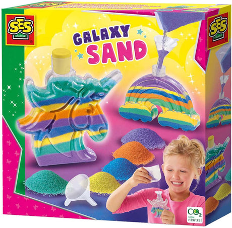 Ses galaxy sand art - licorne et arc-en-ciel