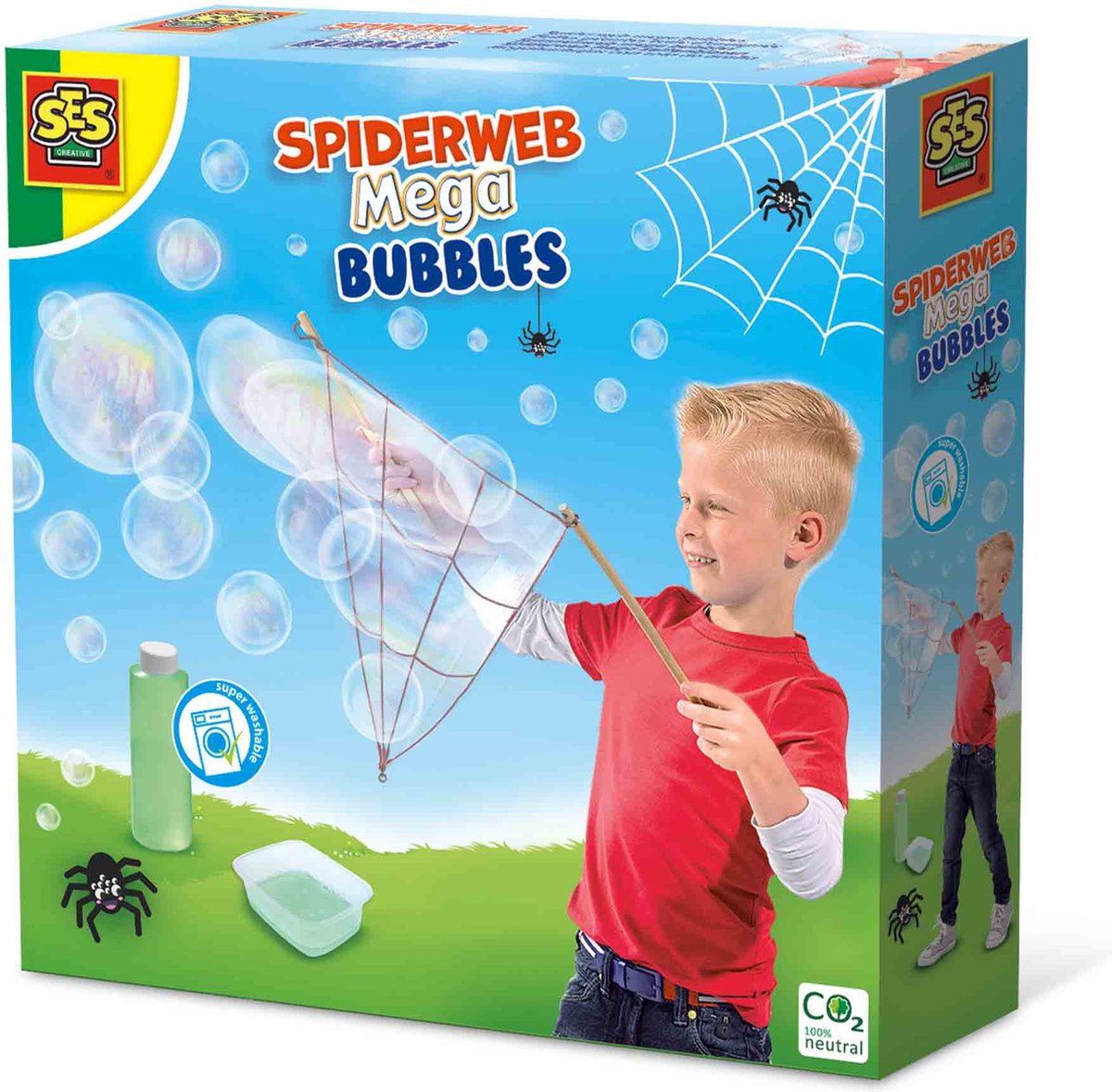 Ses méga bulles créatives en toile d'araignée