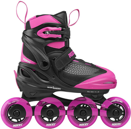Roces moody x tif girl patins à roues alignées réglables enfants - patins à roues alignées - patins de croissance - noir rose - taille 36-40