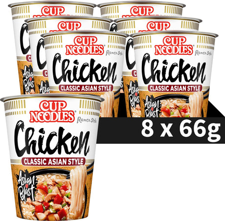 Nouilles Nissin - nouilles au poulet savoureuses - nouilles instantanées - 8 pièces