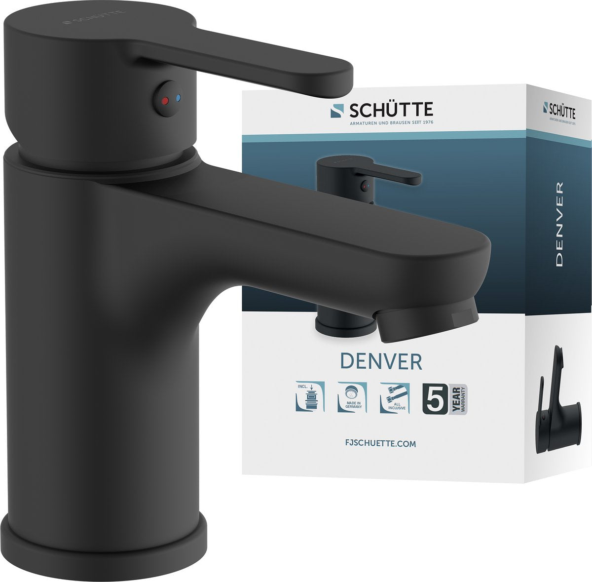 Mixer de lavabo de Schütte Denver Matzwart