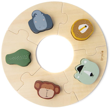 Trixie puzzle rond en bois animaux, 10 pcs.