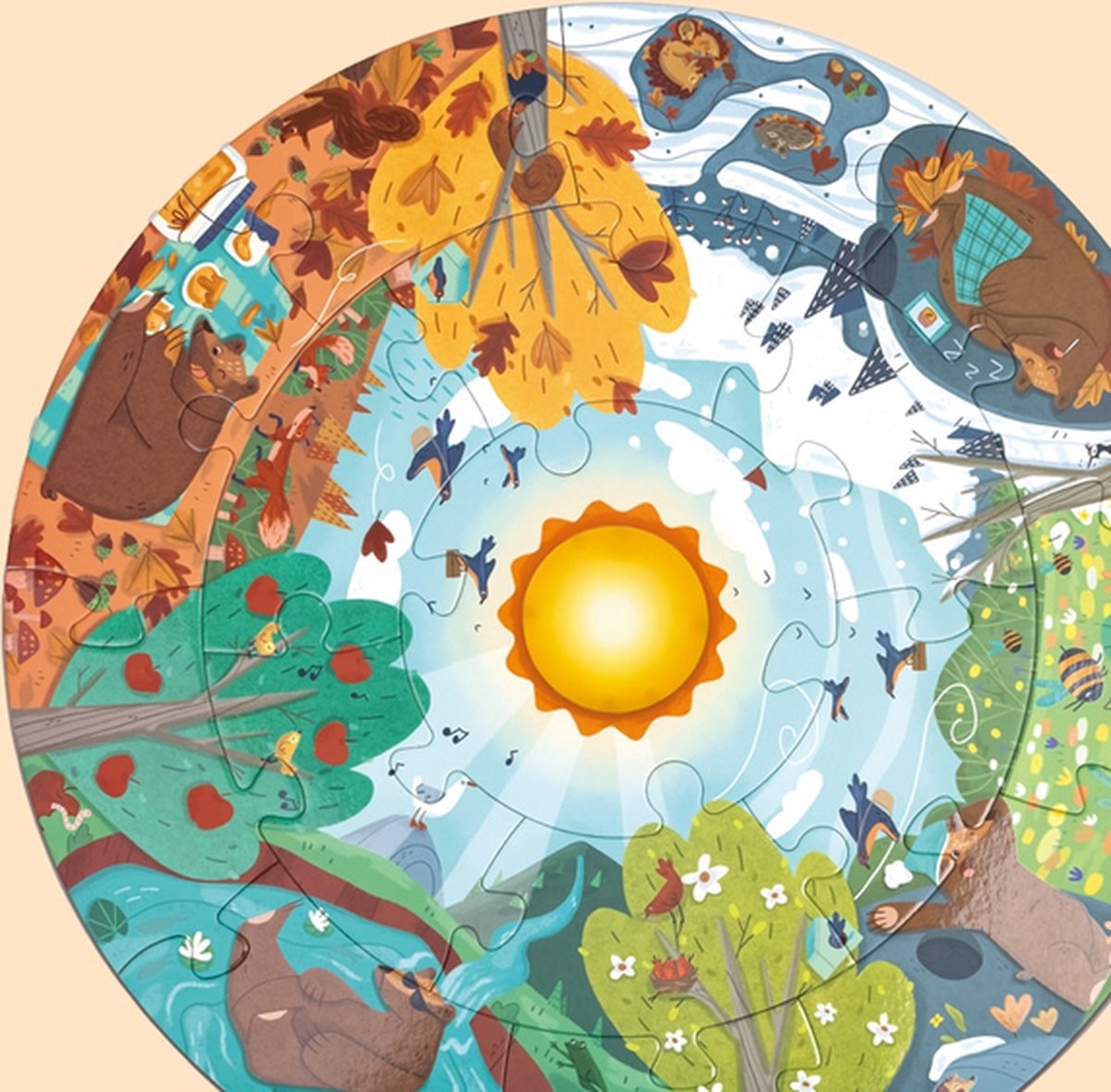 Hape Puzzle quatre saisons avec lumière - 16 pcs.