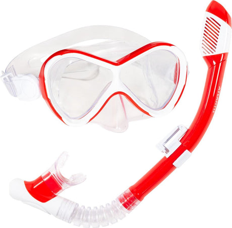 Atlantis abaco combo - ensemble tuba - lunettes de plongée - tuba - enfants - corail