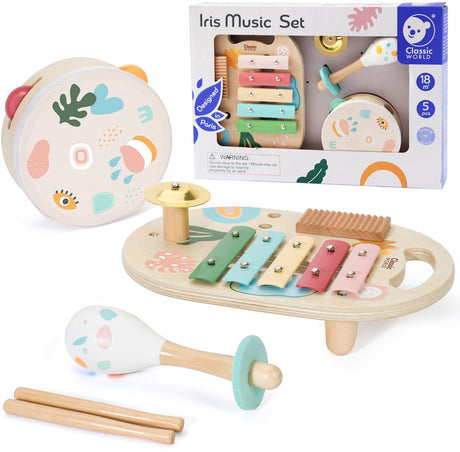 Ensemble d'instruments de musique en bois du monde classique, iris