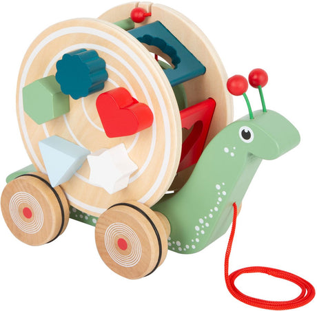 Small foot - trieur de formes de figurines en bois, escargot, 6 pcs.