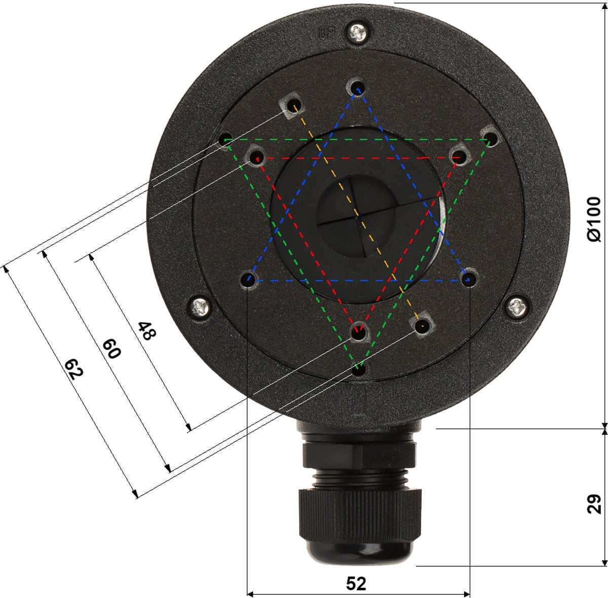Hikvision - support de caméra - noir - aluminium - ø 100mm