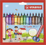 Stabilo trio scribbi - feutre avec pointe à ressort - lot de 14 pcs.
