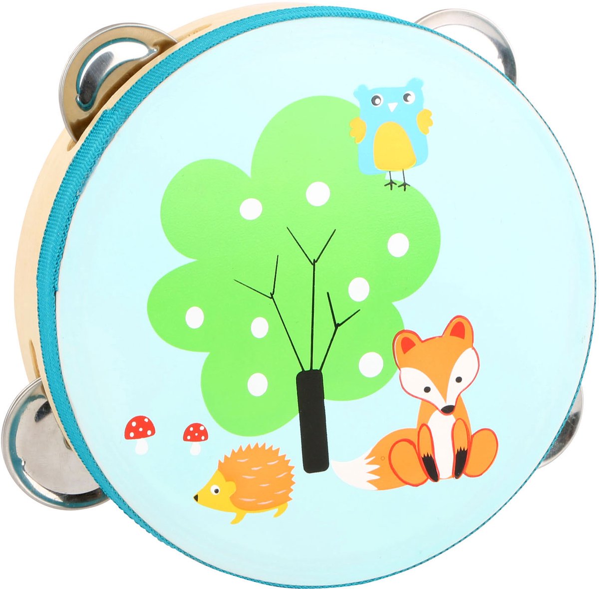 Small foot - tambourin en bois petit renard