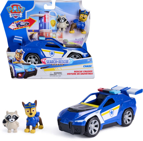 Paw Patrol - Recherche et Sauvetage - Véhicule de poursuite avec fonction de retrait à 2 figurines - Véhicules jouets
