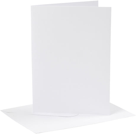 Cartes et enveloppes d'entreprise Creativ, format carte 12,7x17,8 cm, format enveloppe 13,3x18,5 cm, 230 gr, blanc, 4 set 1 boîte