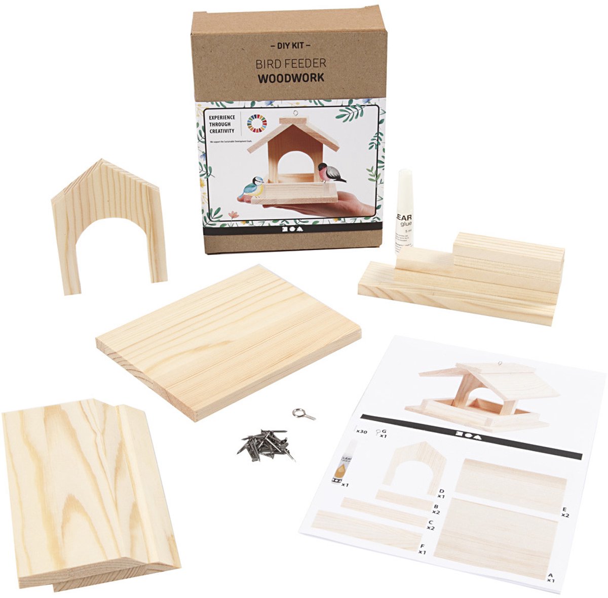 Entreprise créative https: www.ccobby.nl mangeoire à oiseaux house-h-12-5-cm-d-14-5-cm-w-11-5-cm-1-piece