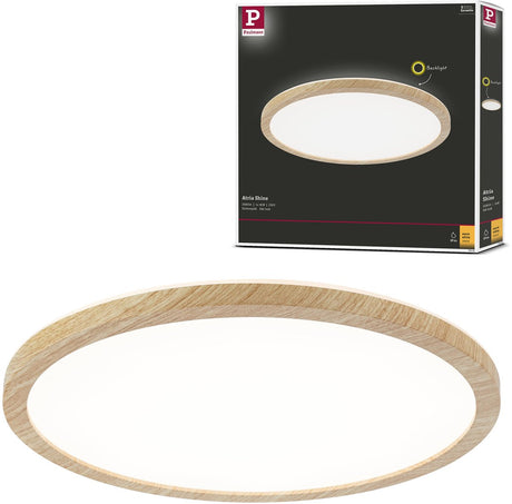 Paulmann panneau LED atria brille rétroéclairage ip44 rond 293 mm 16w 1600lm 3000k aspect bois