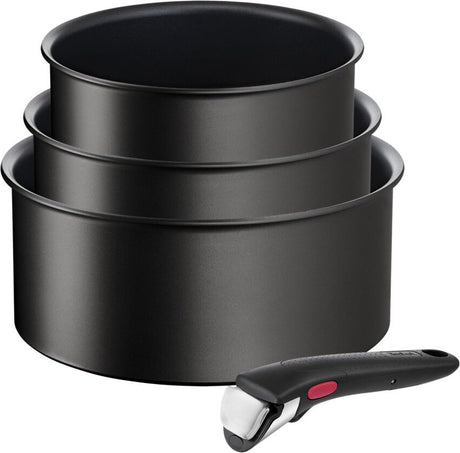 Tefal ingenio unlimited - set de casseroles - 4 pièces - induction - empilable - poignée amovible - peu encombrant