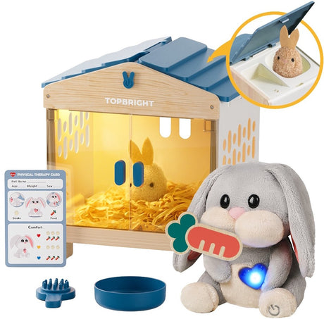 Topbright Care Pets Momie Lapin Jouet interactif en peluche