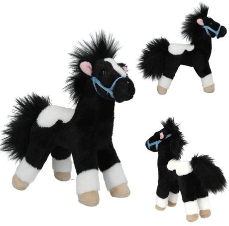 Depesche Miss Melody peluche cheval noir et blanc 18 cm.