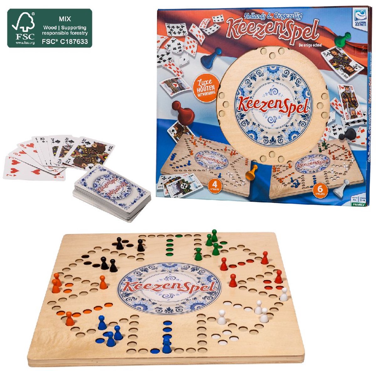 Jeux de clown - jeu de keezen en bois - certifié FSC