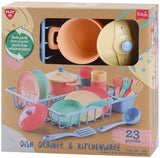 Étendoir à linge Playgo avec accessoires de cuisine - 23 pcs