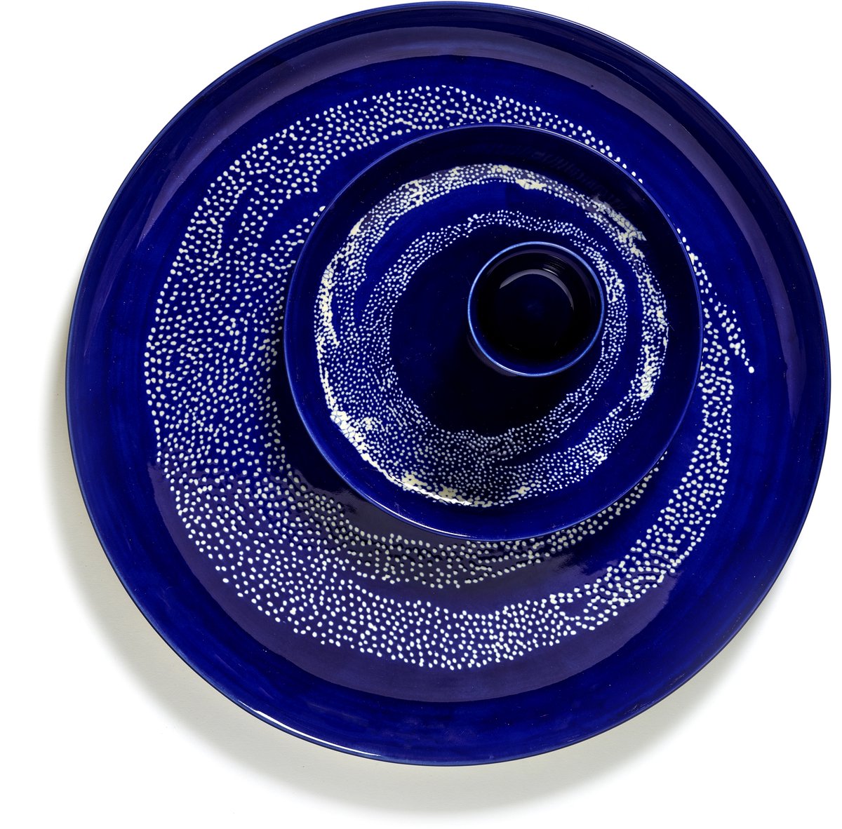 Serax - fête ottolenghi - assiette s - bleu foncé blanc - 19 ø - 2 pièces