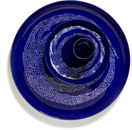 Serax - fête ottolenghi - assiette s - bleu foncé blanc - 19 ø - 2 pièces