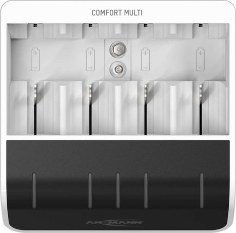 Ansmann confort multi chargeur de batterie nimh aaa (crayon), aa (penlite), c (bébé), d (mono), 9 v (bloc)