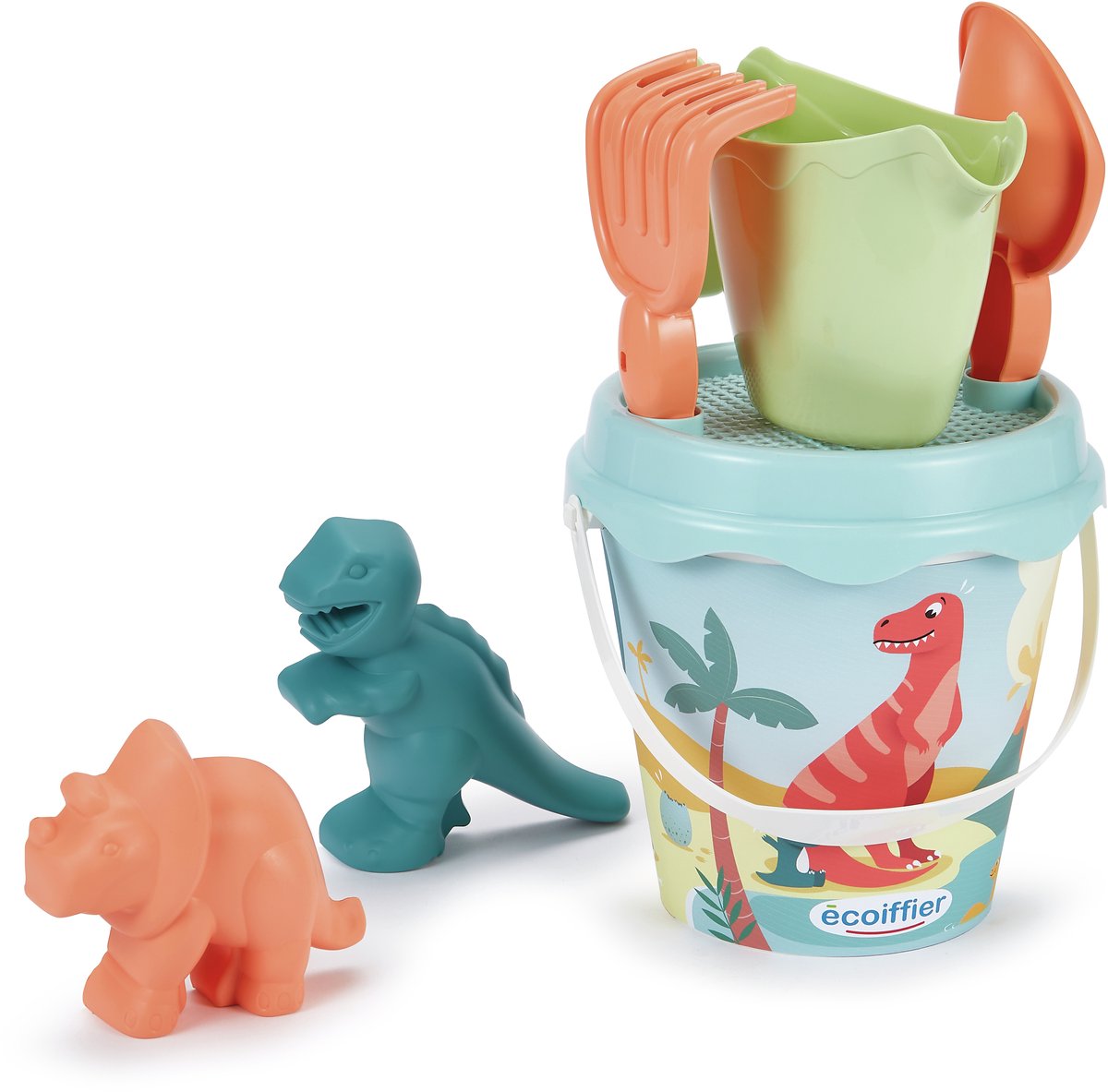 Set de seaux Ecoiffier dinosaure - 7 pièces.