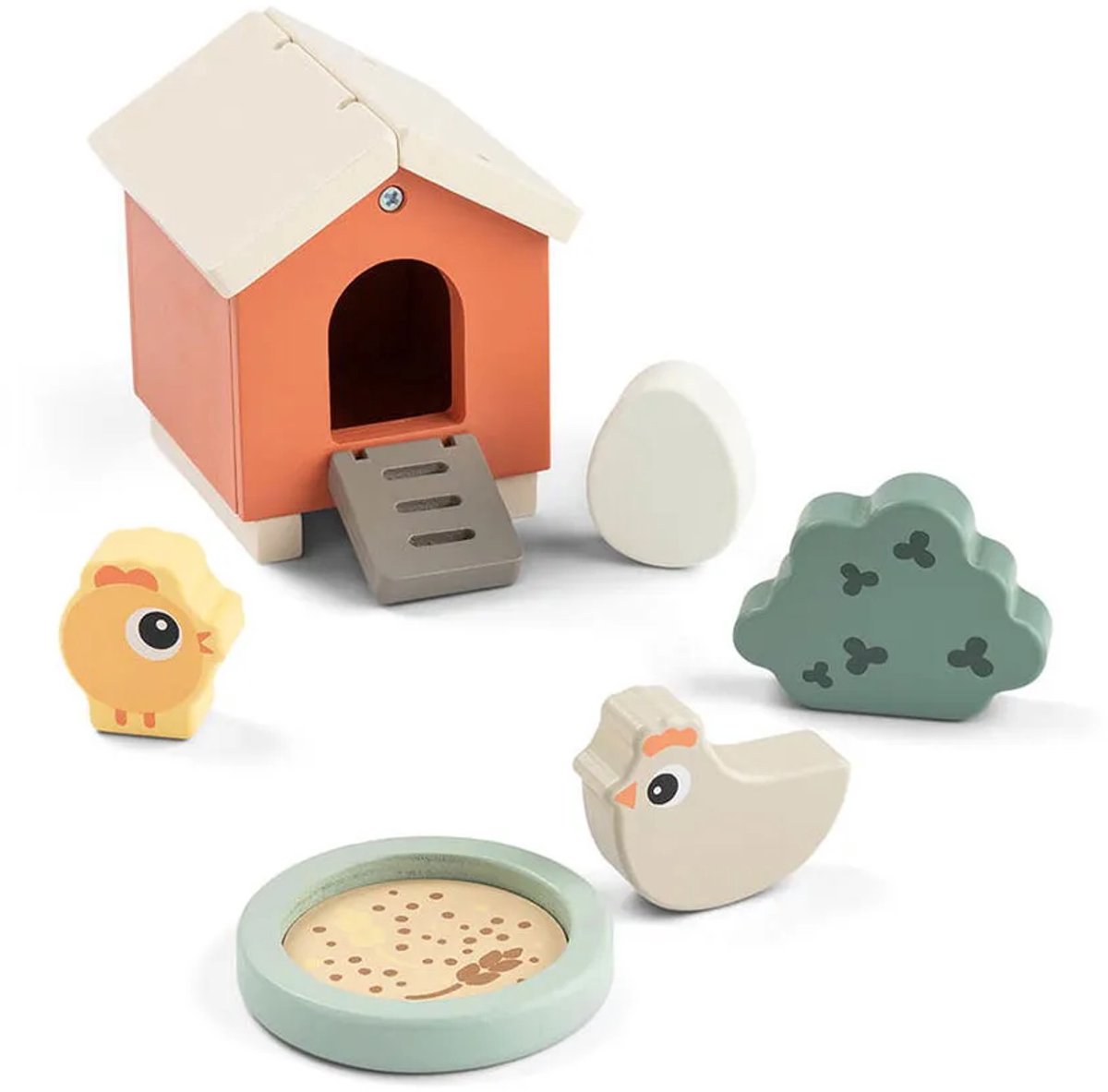 Fait par des cerfs, petite ferme, ensemble de jeu en bois, clucky