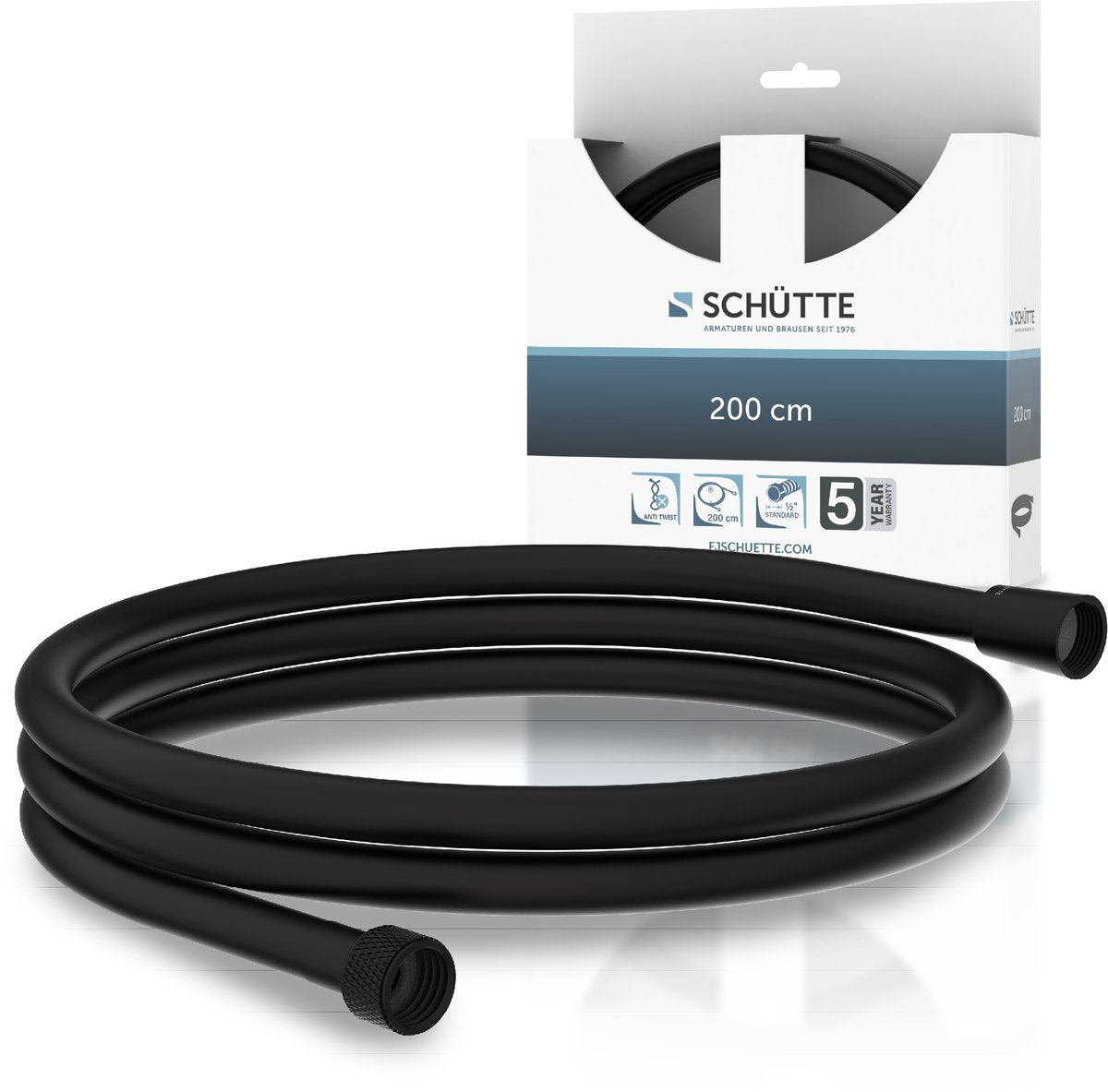 Flexible de douche Schütte - plastique - 200 cm - noir