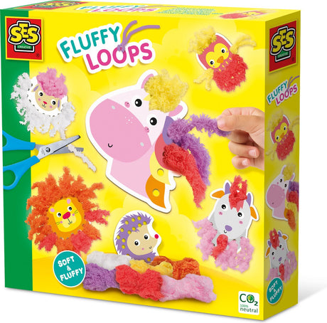 Ses creative – boucles moelleuses – jouets sensoriels – réalise 6 animaux en fil souple – ciseaux pour enfants inclus