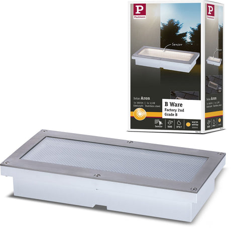 Paulmann lampe solaire encastrable au sol LED b-waar aron détecteur de mouvement ip67 3000k 40lm blanc