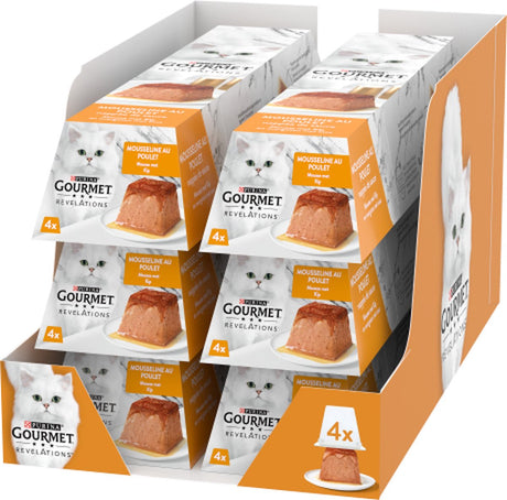 Mousse révélations gourmandes - nourriture humide pour chat - poulet - 24 x 57 g