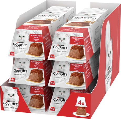 Mousse révélations gourmandes - nourriture humide pour chat - bœuf - 24 x 57 g