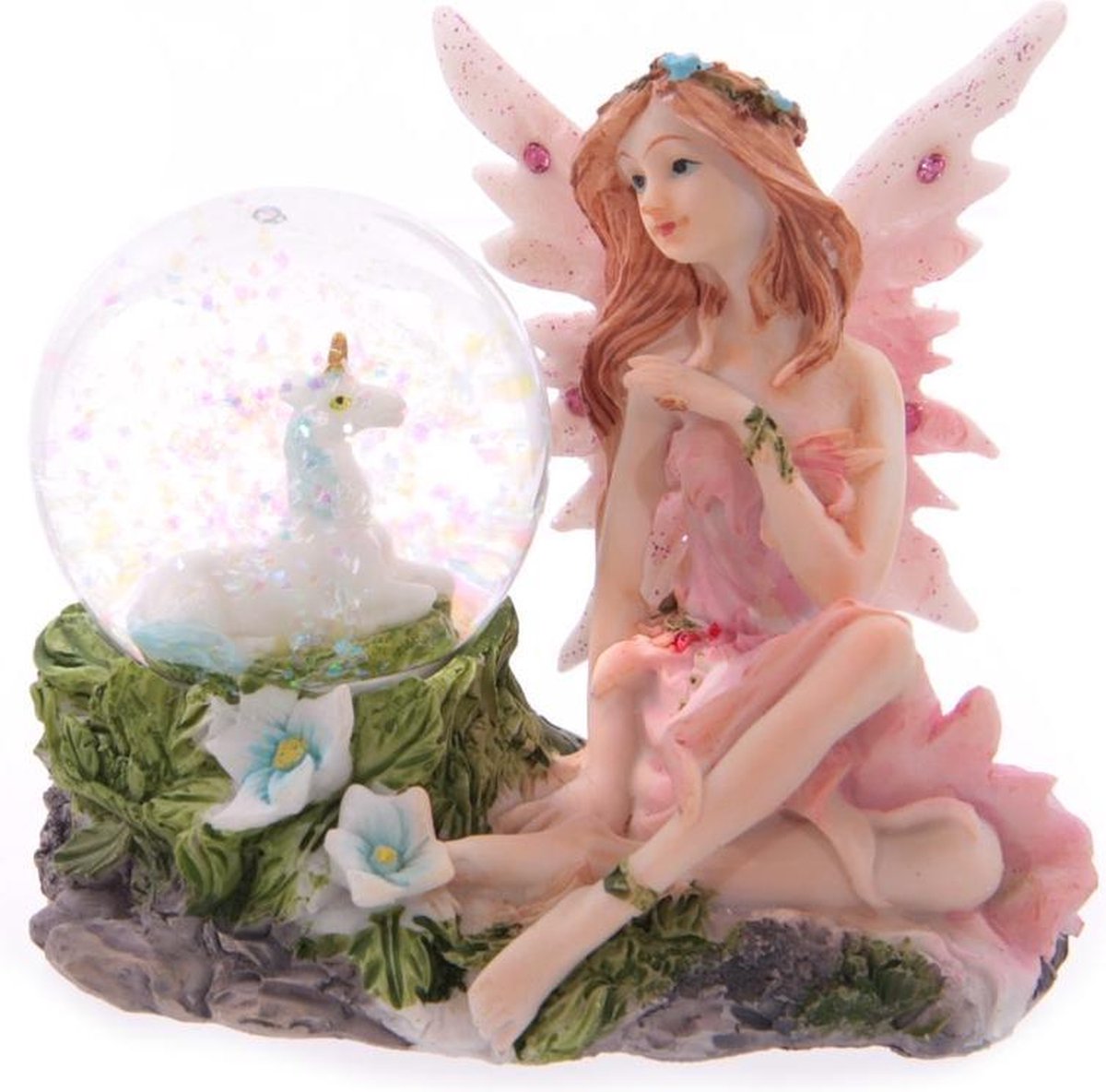 Statue Puckator - fée - elfe - fée des fleurs avec boule à neige - trois types - 10 cm