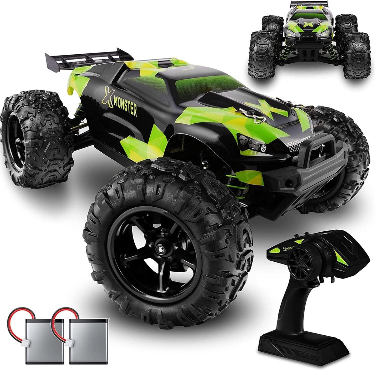 Overmax x-monster 3.0 - voiture rc - 4x4 roues motrices - échelle 1:18 - 30 km/h - voiture contrôlable - adultes enfants - voiture télécommandée - camion monstre tout-terrain