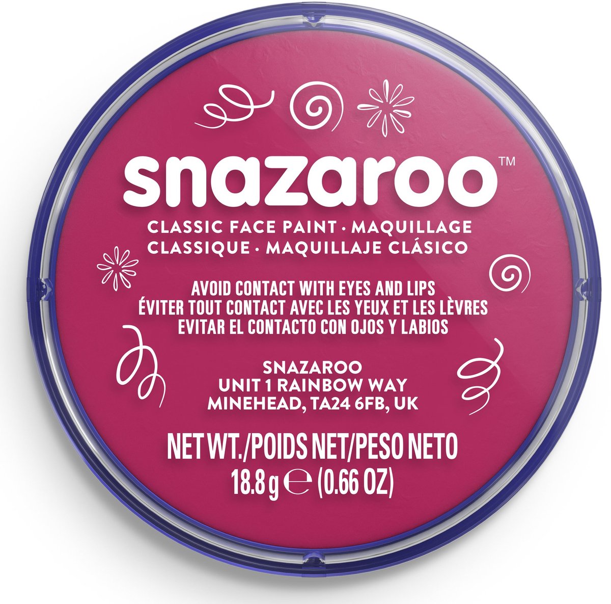 Snazaroo 1118599 - rose fuchsia - 18 ml de peinture pour le visage aqua peinture pour le visage pour enfants et adultes