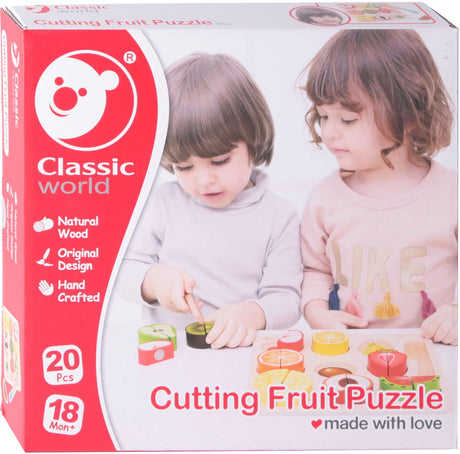 Fruits à couper en bois du monde classique, 20 pcs.