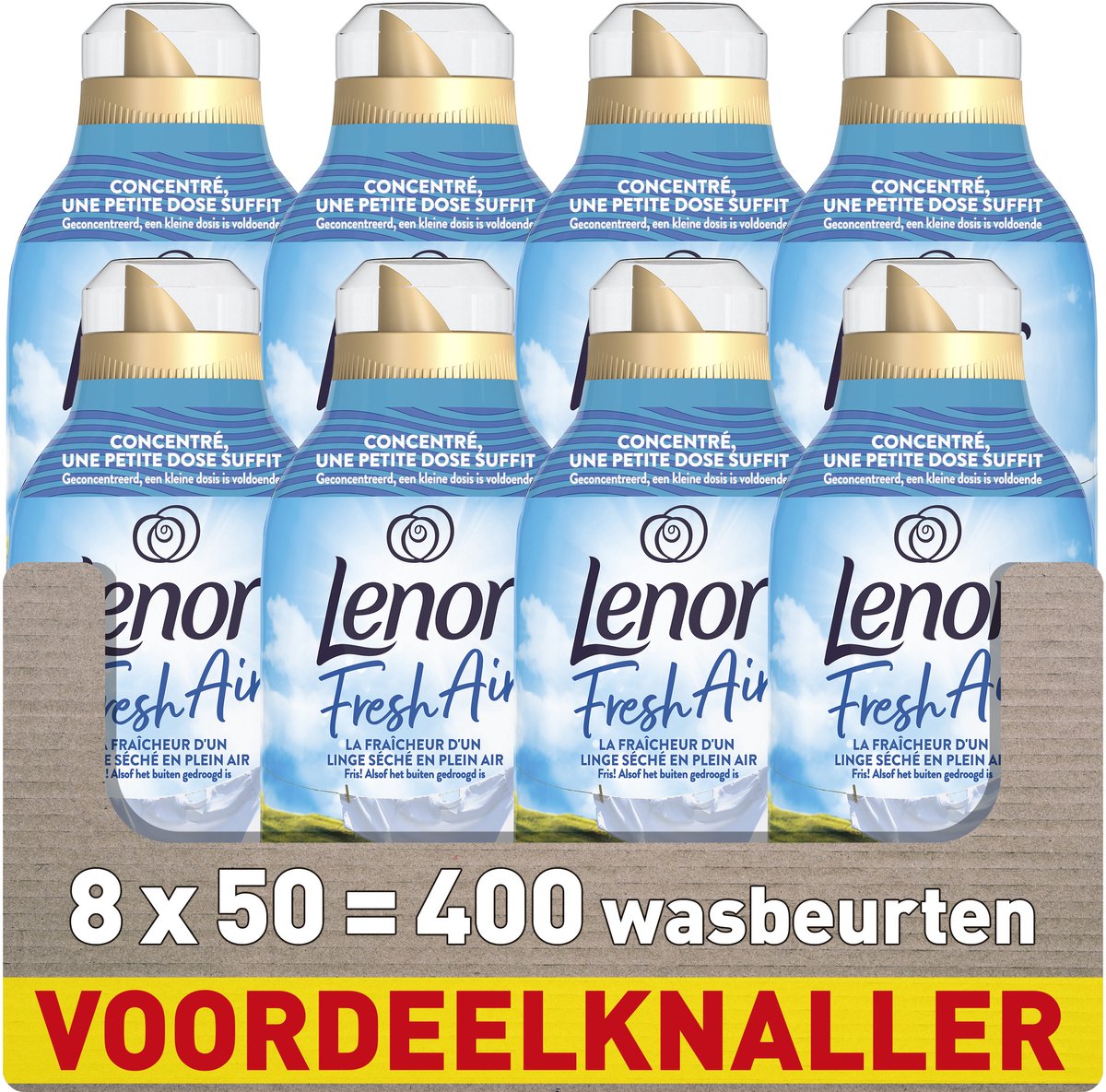 Adoucissant Lenor air frais - brise d'été au bord de la mer - 8 x 50 lavages