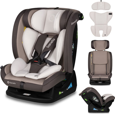 Siège auto Lionelo aart i-size – pour enfants 40-150 cm – 4en1 groupe 0-1-2-3 – i-size r129 – avant et arrière (rwf jusqu'à 105 cm) – fixation avec ceinture auto – appui-tête en mousse à mémoire de forme – 13 positions – insert confort – housse lavable