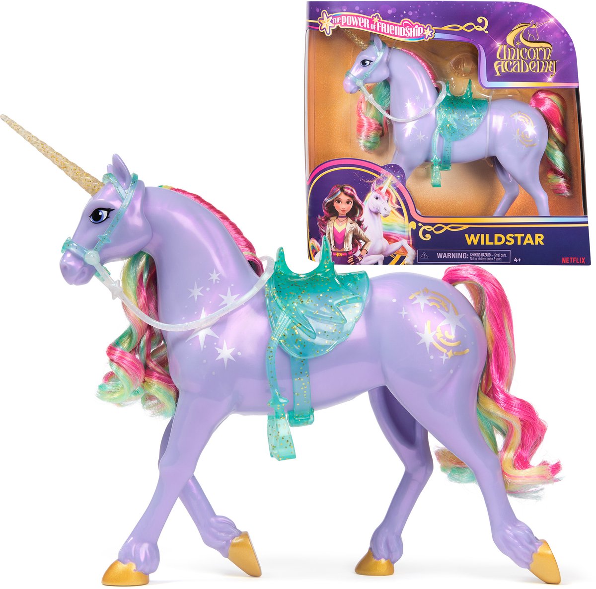 Académie de la Licorne - Licorne Wildstar 28 cm avec accessoires - Jouets Licorne - Figurines de jeu